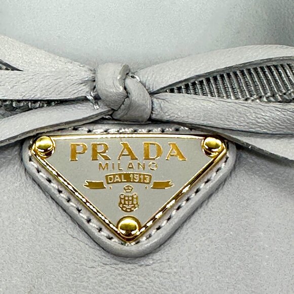 Prada Light Gray Slingback Sandals - Picture 14 of 16